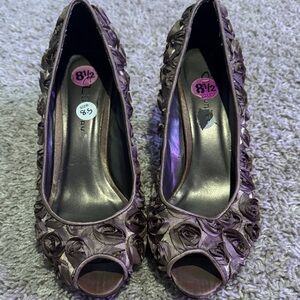 Elegant Peep-Toe Floral Women's Shoes